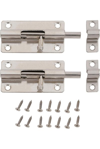 Generic Sliding Latch Lock - 2 Piece, 2inch, Nickel Plated - Barrel Bolt Latc...