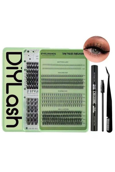 CMAYOME 4 Styles DIY Eyelash Extension Kit 378 Clusters, 8-16mm Mixed Individ...