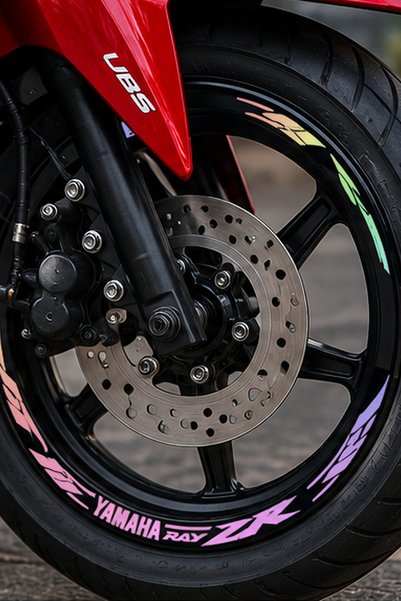 Banxtre 8-piece front and rear wheel rim stripe sticker set for yamaha ray-zr...