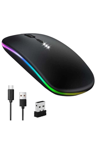 NECOMI فأرة لاسلكية بتقنية البلوتوث وإضاءة LED RGB، تدعم البلوتوث 3.0/5.2 بال...