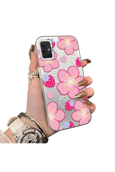 Hontinga Samsung Galaxy A51 Compatible Silicone Hard-Edge Back Case with Stra...