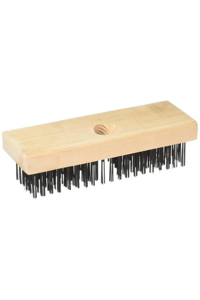 Generic Tools WB619 Carbon-Steel Wire Block Brush, Wood Handle, 6 x 19 Rows o...