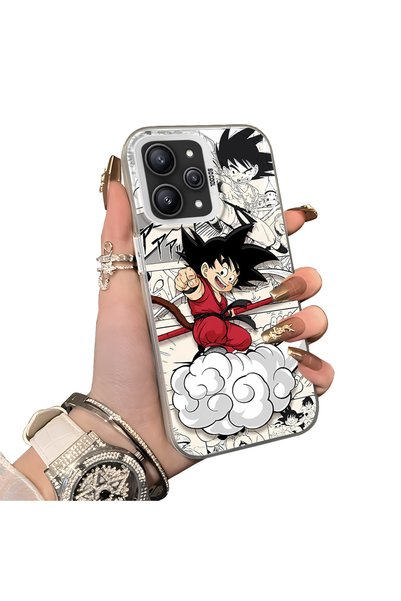 Hontinga Redmi 12 Compatible Silicone Edge-to-Edge Hard Back Case with Goku D...