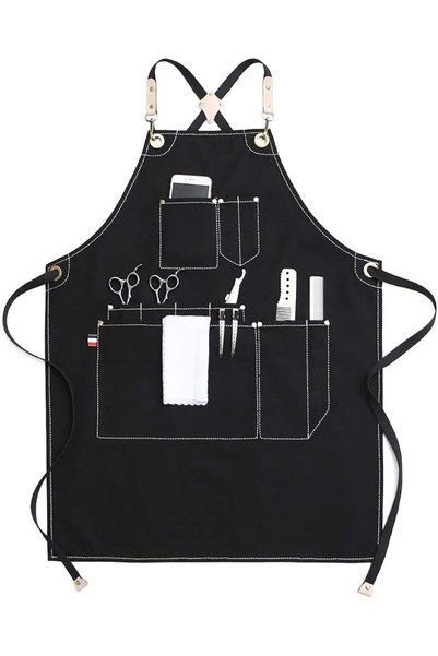 Jeanerlor Work Apron Durable Tool Aprons for Women and Men Cross-Back Straps