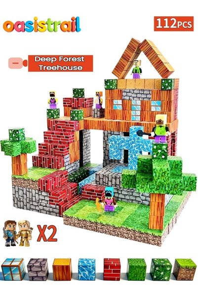 GENERAL oasistrail Magnetic Blocks-Building cubes 112PCS High-Strength Mine M...