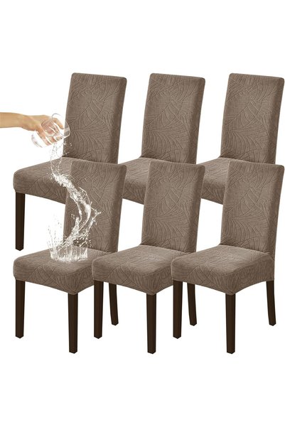 Generic 6 PCS Waterproof Chair Covers for Dining Room,Stretch Jacquard Dining...