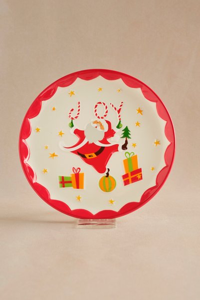 Karaca New Year Yılbaşı Carousel Pasta Tabağı Santa 20 cm