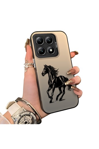 Hontinga Mi 14T 5G-Compatible Silicone Hard-Edge Back Case with Patterned "Lo...