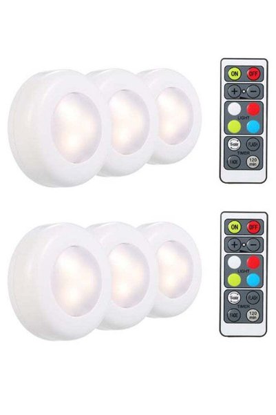 Generic مجموعة مصابيح LED أسفل الخزانة مكونة من 6 قطع متعددة الألوان