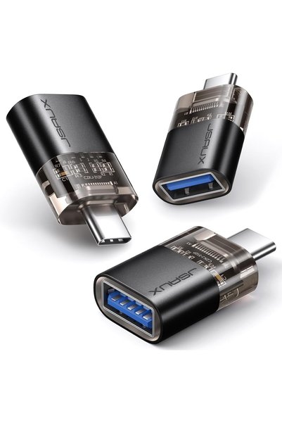 Generic USB C to USB Adapter [3 Pack], Type C Male to Female 3.0, Black