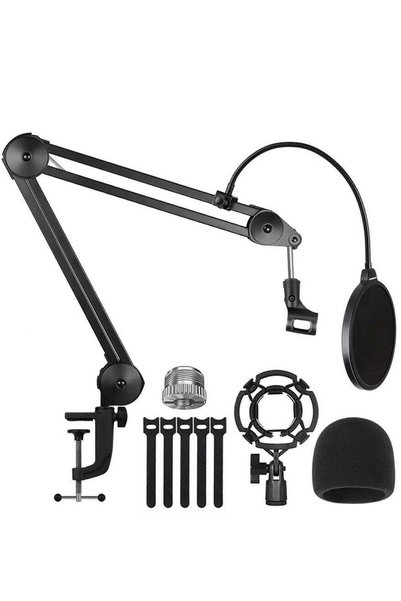 LEFAFA Boom Arm Mic Stand, Heavy Duty Microphone Arm Stand Suspension Scissor...
