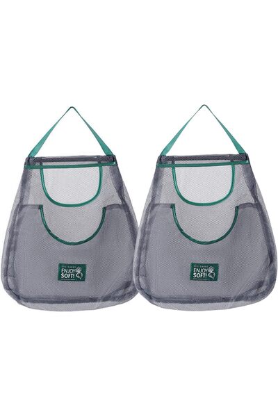 Generic Kitchen Storage Organizer Mesh Bag Storage Hanging Bag Double-Layer H...