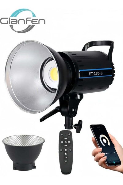 glanfen ضوء فيديو LED بقوة 120 واط مع غطاء قياسي وجهاز تحكم عن بعد - قاعدة بو...