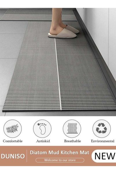 DUNISO Diatom Mud Bath Mat Set Bathroom Kitchen Rug Mat Extra Soft and Absorb...