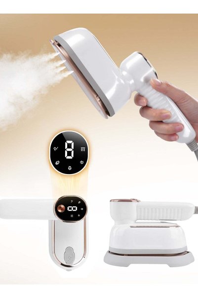 NECOMI مكواة بخار محمولة للسفر، مكواة يدوية دوارة بزاوية 180 درجة مع شاشة LCD...