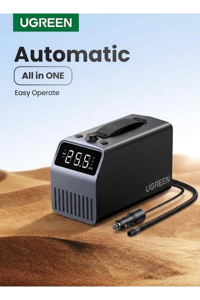Ugreen منفاخ إطارات (0.2-10.3 بار / 3-150 رطل لكل بوصة مربعة) ضاغط هواء كهربا...