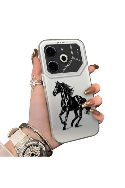 Hontinga Tecno Pova 6 Compatible Silicone Edge Hard Back Case with Patterned ...