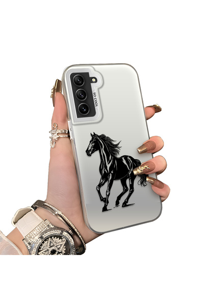 Hontinga Samsung Galaxy S21 FE Compatible Silicone Hard-Edge Back Case with P...