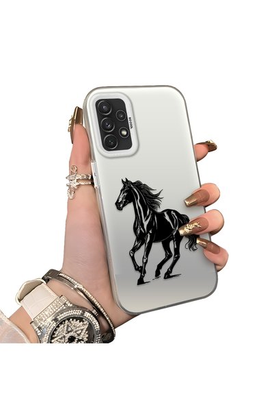 Hontinga Samsung Galaxy A72 Compatible Silicone Hard-Edge Back Case with Patt...