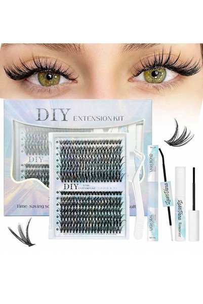LashVana 280 قطعة من الرموش الصناعية، مجموعة أدوات لتركيب الرموش، مجموعات رمو...