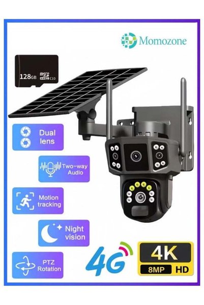 Momozone كاميرا تعمل بالطاقة الشمسية، كاميرا خارجية بدقة 4K، كاميرا منزلية لل...