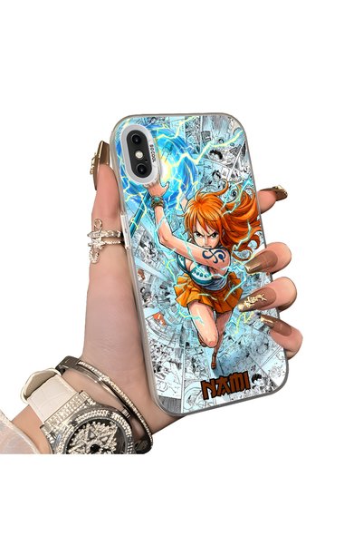 Hontinga iPhone X-Compatible Silicone Hard-Edge Back Case with Nami Pattern—R...