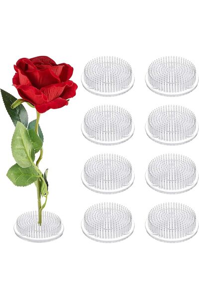Generic Flower Frogs, 8 Pieces Plastic Floral Frogs, Flower Vase Round Clear ...