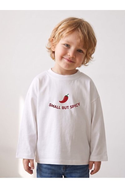 elibaby Minimalist Unprinted Oversized Long-Sleeve T-Shirt