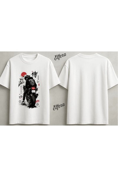 ELFERA T-shirt UNISEX με τύπωμα μοτοσικλετιστή σε στυλ ιαπωνικού anime