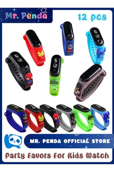 Mr. Penda 12 قطعة من هدايا الحفلات للأطفال، ساعة رقمية مقاومة للماء للأطفال، ...