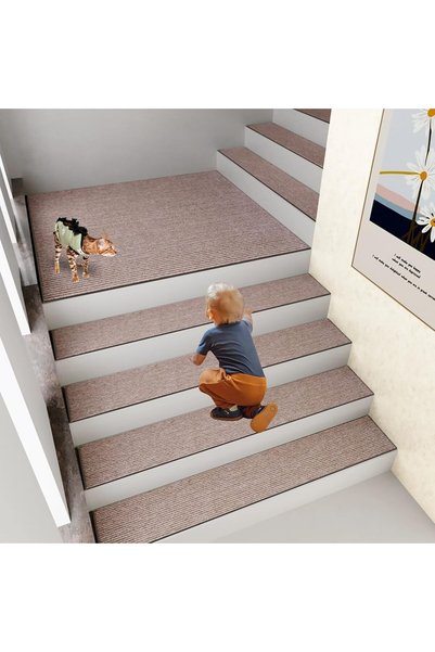 Generic 10Pcs 20 * 76cm Non Slip Stair Carpet Treads, Indoor Steps Carpet Was...