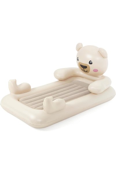 Generic DreamChaser Teddy Bear Kids Airbed with Backrest – 188 × 102 × 89 cm
