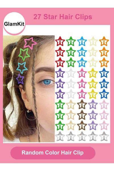 GENERAL GlamKit 27-piece set of colorful star hair clips, cute hair accessori...