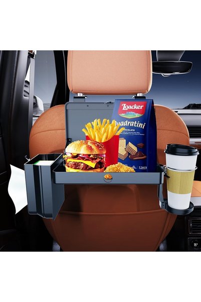 Generic Car Headrest Backseat Organizer with Food Tray & Cup Holder - Car Bac...