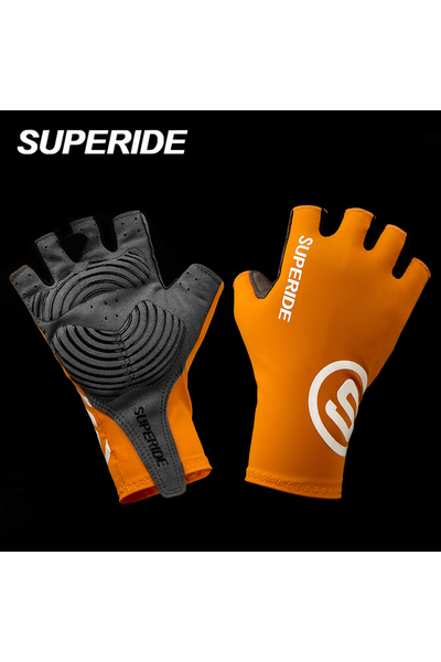 Choice M Orange SUPERIDE Gel Padded Half Finger Cycling Gloves Men Women Anti...