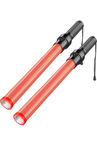 EXCEFORE عصا مرور بإضاءة LED بطول 21 بوصة، عصا تحكم مرورية، عصا إشارة للسلامة...