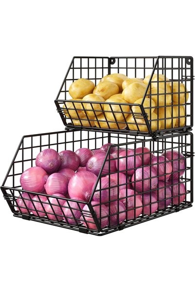 Generic 2 Tier Stackable Wire Basket-Kitchen Counter, Pantry Organization and...