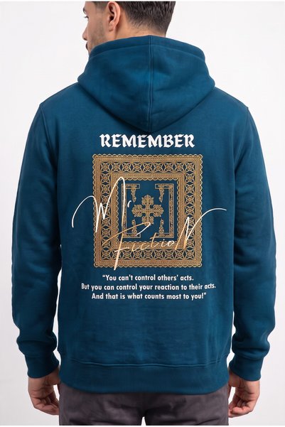 Altamira سويت شيرت رجالي كبير الحجم بغطاء للرأس، مطبوع عليه كلمة "Remember" ع...