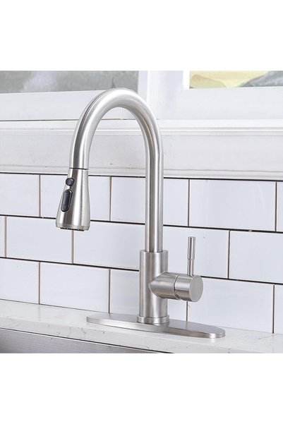Generic Kitchen Faucet with Pull Down Sprayer, Brushed Nickel Faucet for Kitc...
