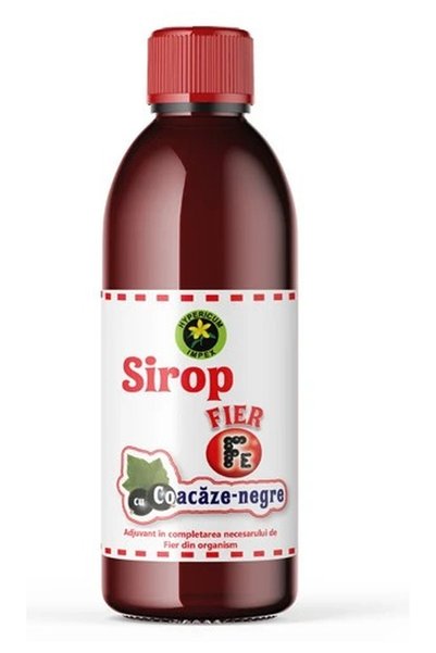 HYPERICUM Sirop Coacaz Negru cu Fier Hypericum, supliment alimentar cu extrac...