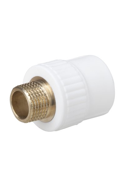 EVOSANITARY Racord PP-R alb, 25x1/2'' cu filet exterior