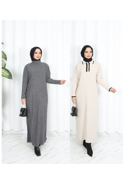 NİSUM MODA 2-Piece Knit Dress Set