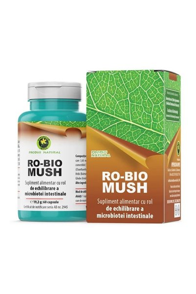 HYPERICUM Capsule RO-BIO MUSH Hypericum, supliment alimentar cu fructoborat d...