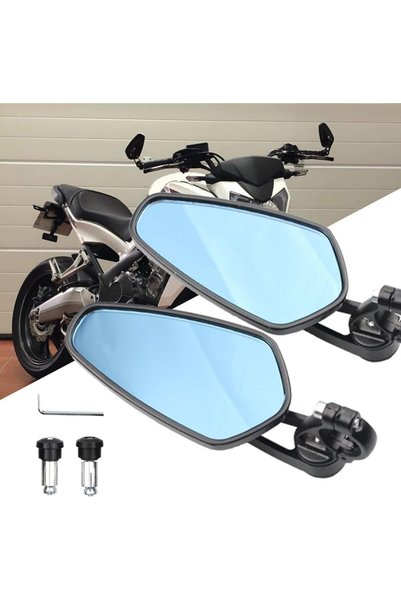 Generic Rear View Mirrors for Motorcycle Modified, Universal Oval Aluminum Re...