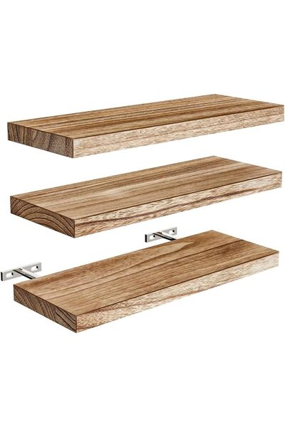 Generic Floating Shelves for Wall Set of 3,Rustic Natural Wood Wall Shelves f...