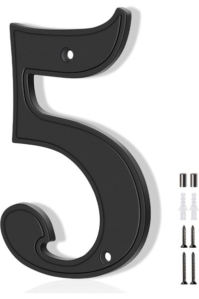 Generic أرقام المنازل 5، أرقام المنازل، أرقام منازل كبيرة حديثة باللون الأسود...