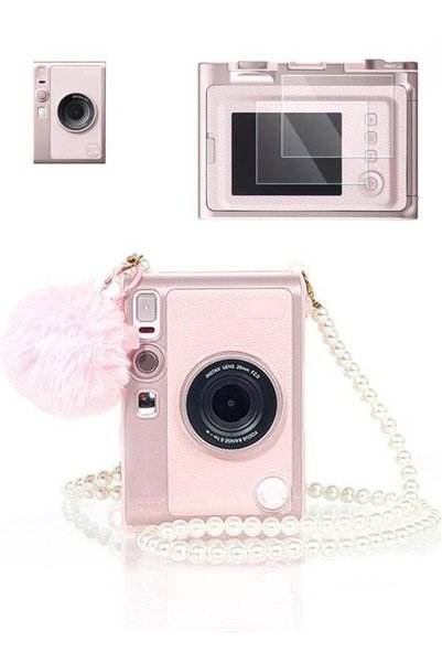 SJet حافظة Instax Mini EVO، حافظة صلبة شفافة مصنوعة من مادة البولي كربونات لك...