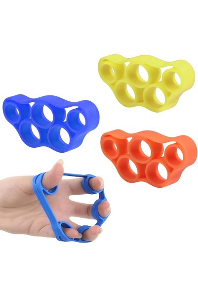 Generic أشرطة مقاومة لتمديد الأصابع (3 قطع)، جهاز لتقوية قبضة اليد، أشرطة تدر...