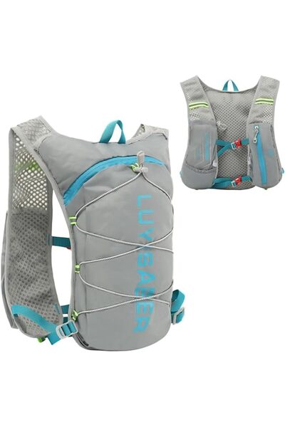 Bukela Light Gray Multi-Function Running Vest Backpack, Breathable Hydration ...
