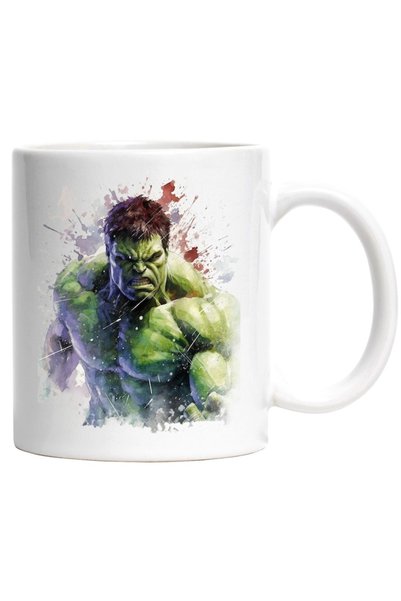 INOVATIX Cana alba personalizata,Personaj Fictiv,Supereoru,Incredibilul Hulk,...
